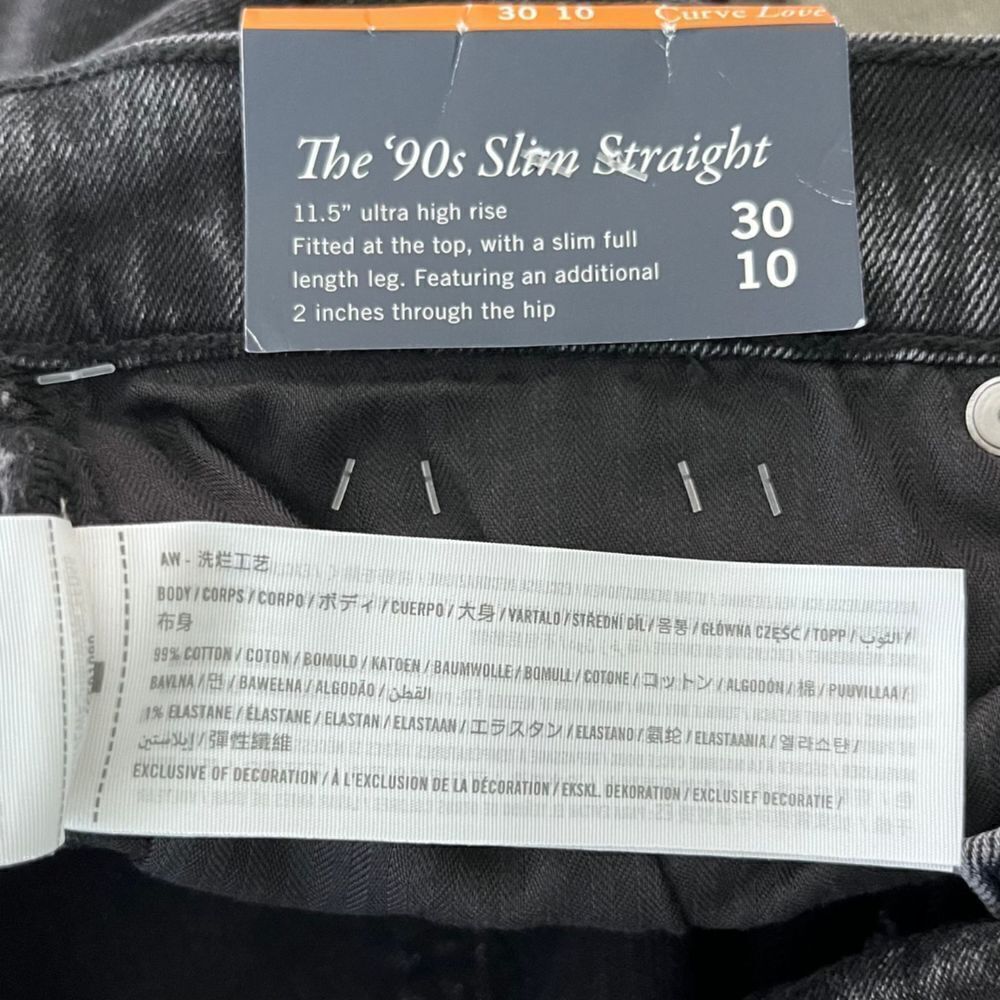 A&F Women Size 30 Cure Love Black The 90s Slim Straight Leg Denim NEW Jean - Picture 8 of 11
